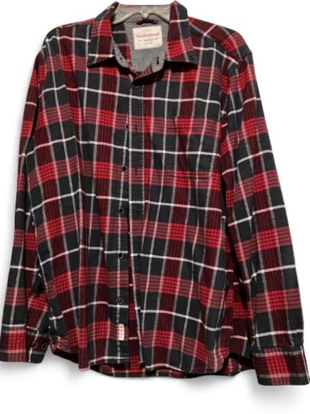 Weatherproof Red & Black Plaid Button-Down Shirt XL